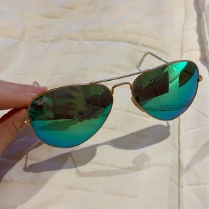 Ray Ban Reflective Green Aviators
